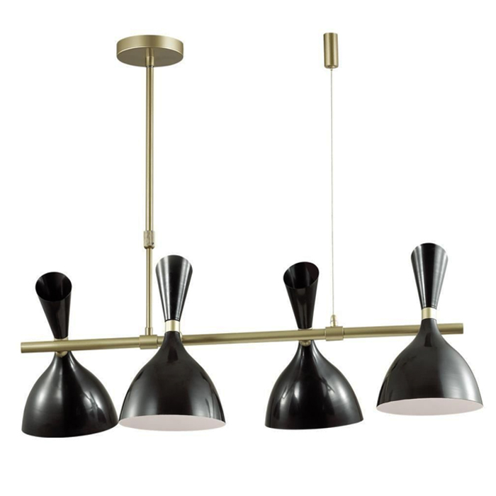 Люстра Duke Chandelier line 4 black Черный матовое золото в Краснодаре | Loft Concept 