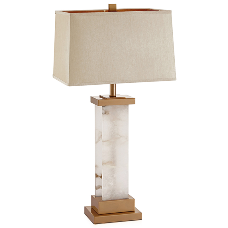 Настольная Лампа Мрамор Table lamp marble two ivory ( слоновая кость ) Латунь в Краснодаре | Loft Concept 