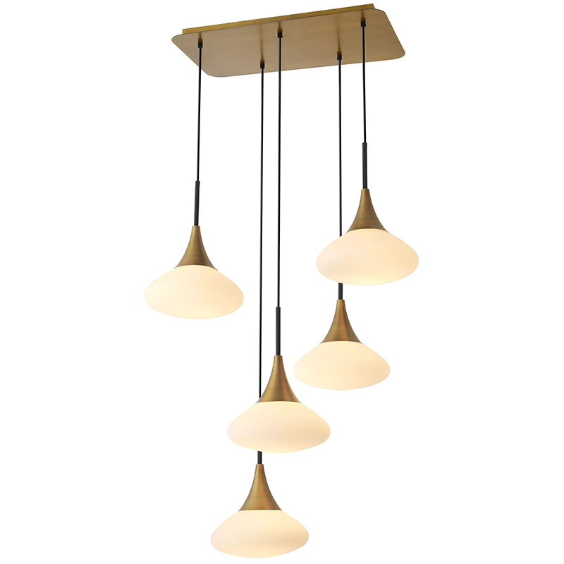 Люстра Eichholtz Chandelier Duco L Белый Латунь в Краснодаре | Loft Concept 