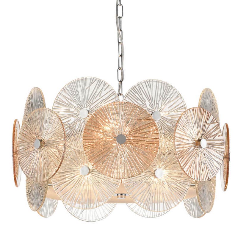 Люстра Decorative Glass discs Chandelier chrome Хром Прозрачный в Краснодаре | Loft Concept 