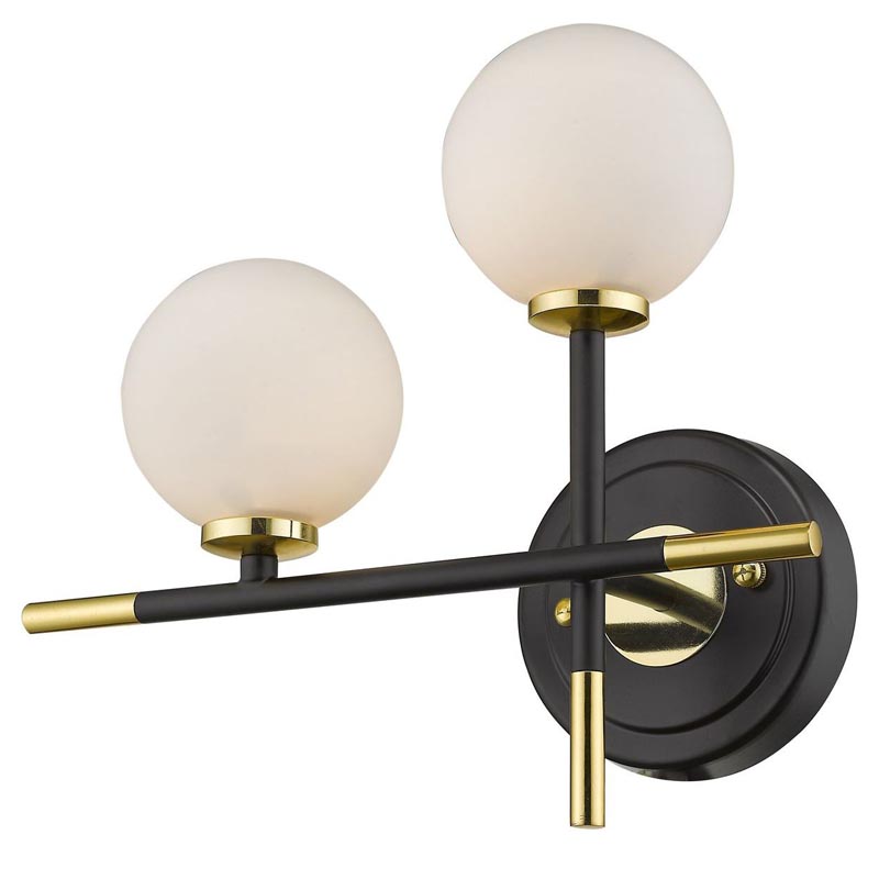 Бра Galant Sconce gold left Золотой Черный Белое матовое стекло в Краснодаре | Loft Concept 