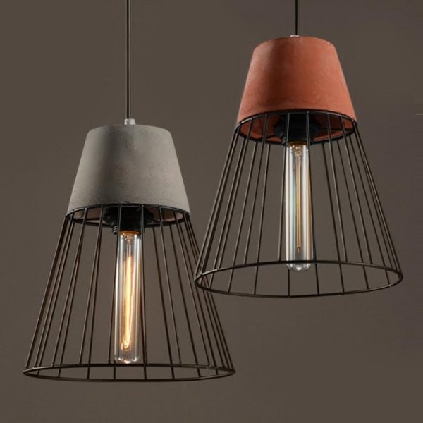 Подвесной светильник Cement Droplight Pendant Light cone Серый Красный Черный в Краснодаре | Loft Concept 