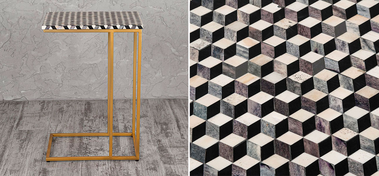 Столик приставной с инкрустацией Brandon - фото