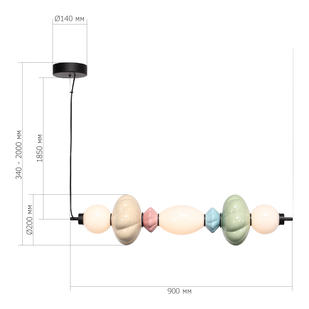 Подвесной светильник линейный с керамическими элементами 24W LED Fragrant Light в Краснодаре