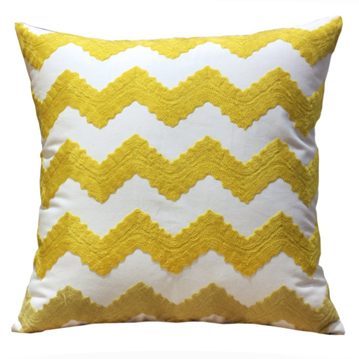 Декоративная подушка Yellow Chevron  в Краснодаре | Loft Concept 