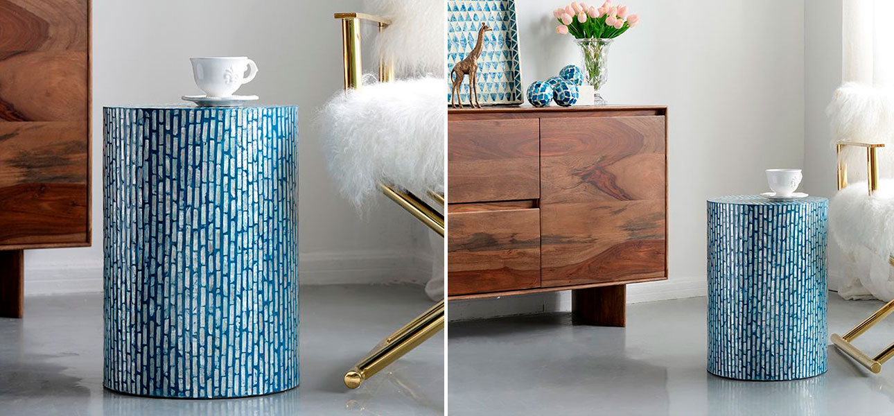 Столик с инкрустацией с перламутровым узором Dominic - фото №1