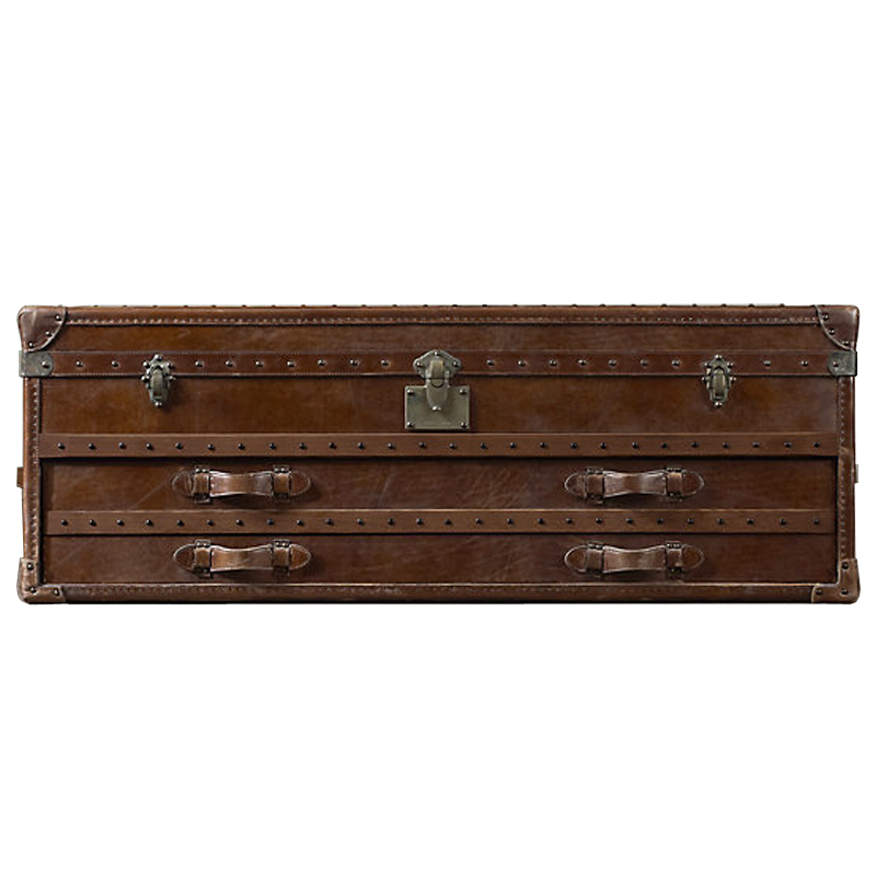 Restoration Hardware Mayfair Steamer Trunk Low Chest Коричневый винтаж в Краснодаре | Loft Concept 