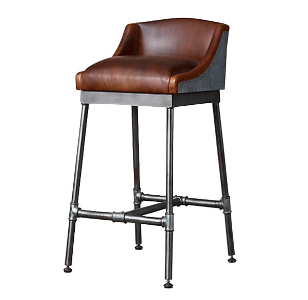 Барный стул Iron Scaffold Bar stool brown Коричневый Серый в Краснодаре | Loft Concept 