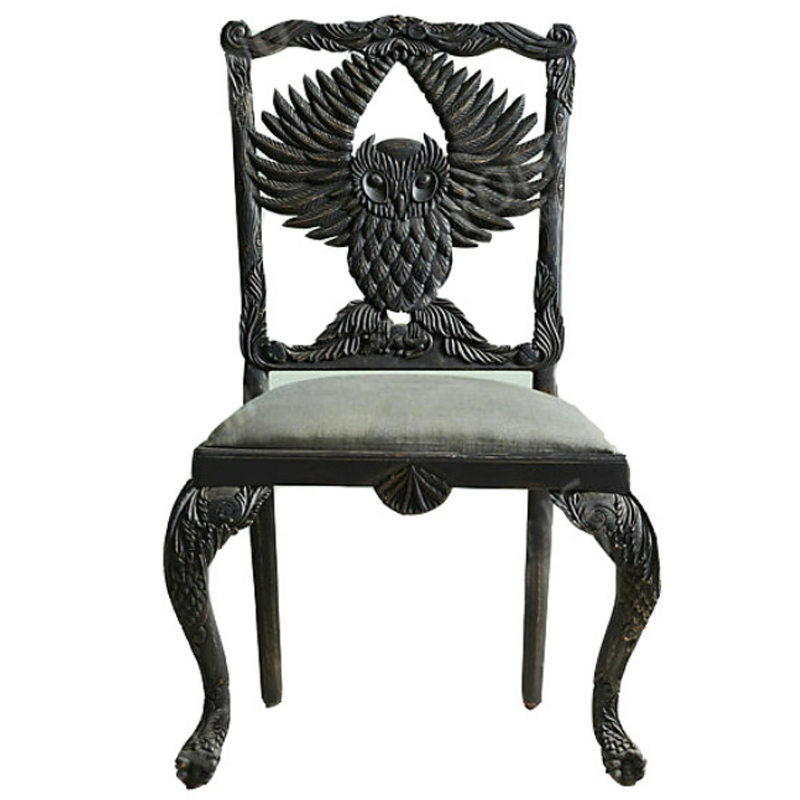 Стул Handcarved Menagerie Owl Dining Chair Черный Черный в Краснодаре | Loft Concept 