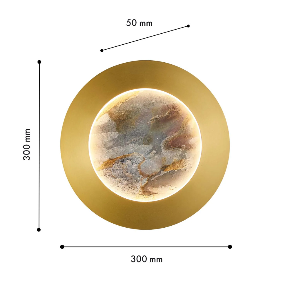 Бра в форме диска цвета латунь Brass Borders в Краснодаре