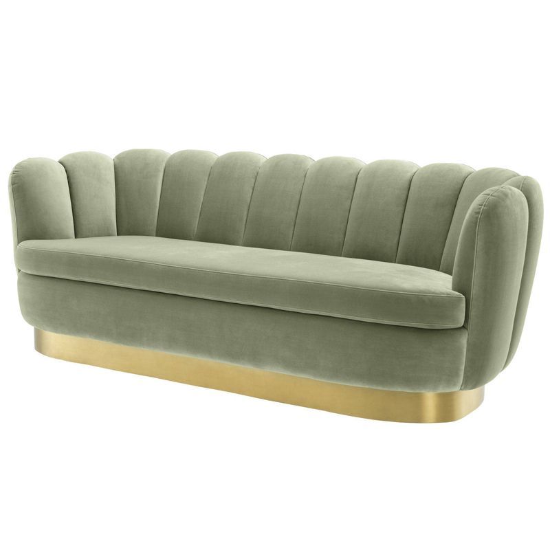 Диван Eichholtz Sofa Mirage pistache green Зеленый шалфей Латунь в Краснодаре | Loft Concept 