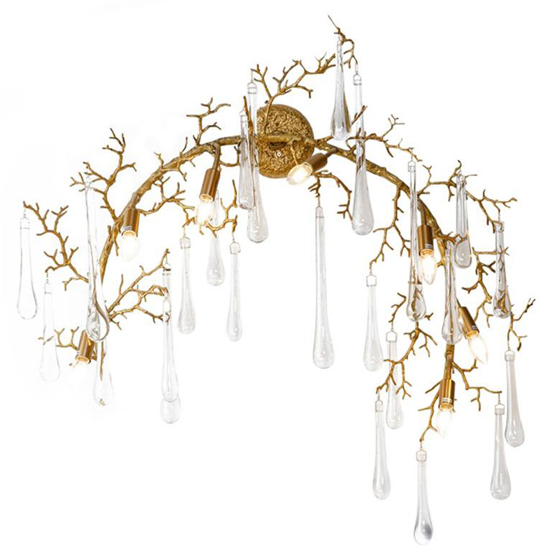 Бра Droplet Branch Gold Wall Lamp Золотой Прозрачное Стекло в Краснодаре | Loft Concept 