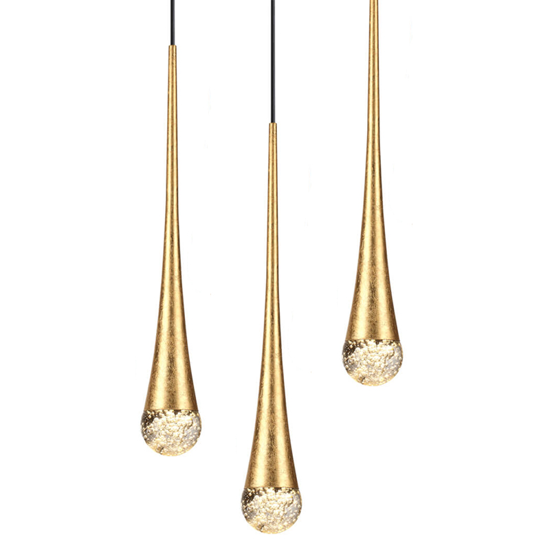 Подвесной светильник Golden Drop Lamp Золотой Прозрачное Стекло в Краснодаре | Loft Concept 