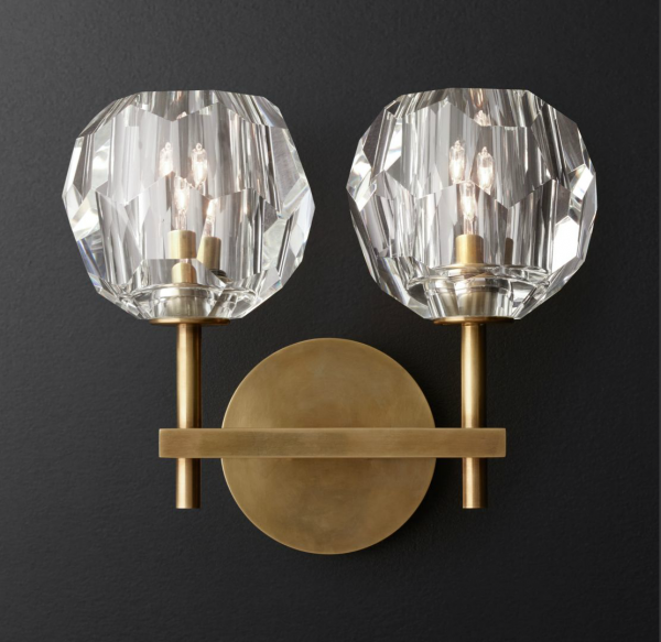 Бра Бра RH Boule de Cristal Double Sconce Brass Латунь в Краснодаре | Loft Concept 