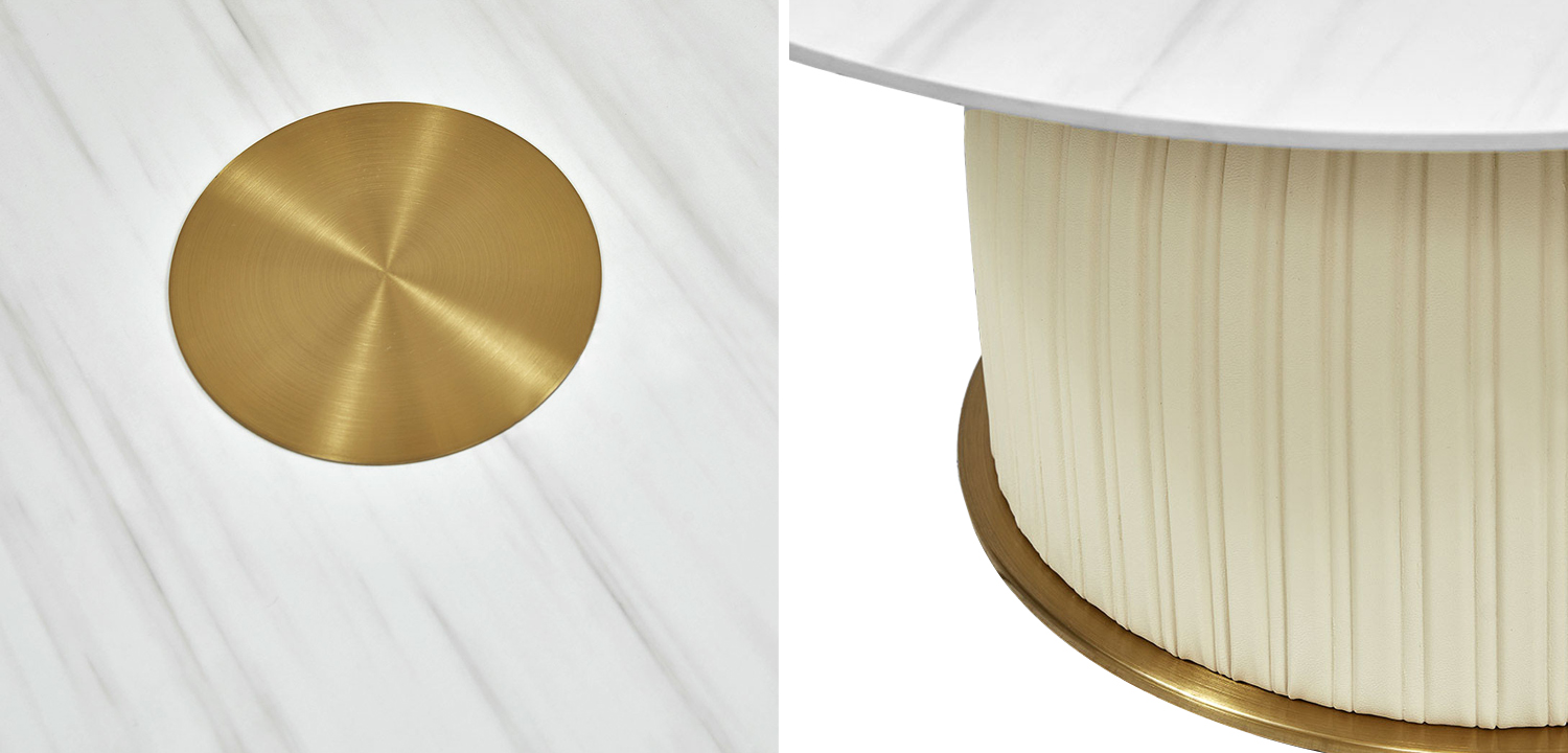 Кофейный стол Orlaith White Gold Round Table - фото