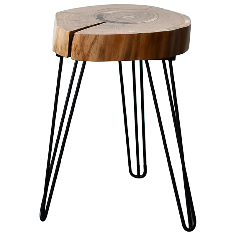 Приставной стол Morley Industrial Metal Rust Side Table Светлый дуб Черный в Краснодаре | Loft Concept 