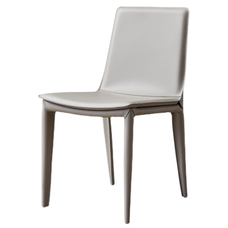 Стул с кожаной обивкой Elbert Chair White Белый Белый в Краснодаре | Loft Concept 