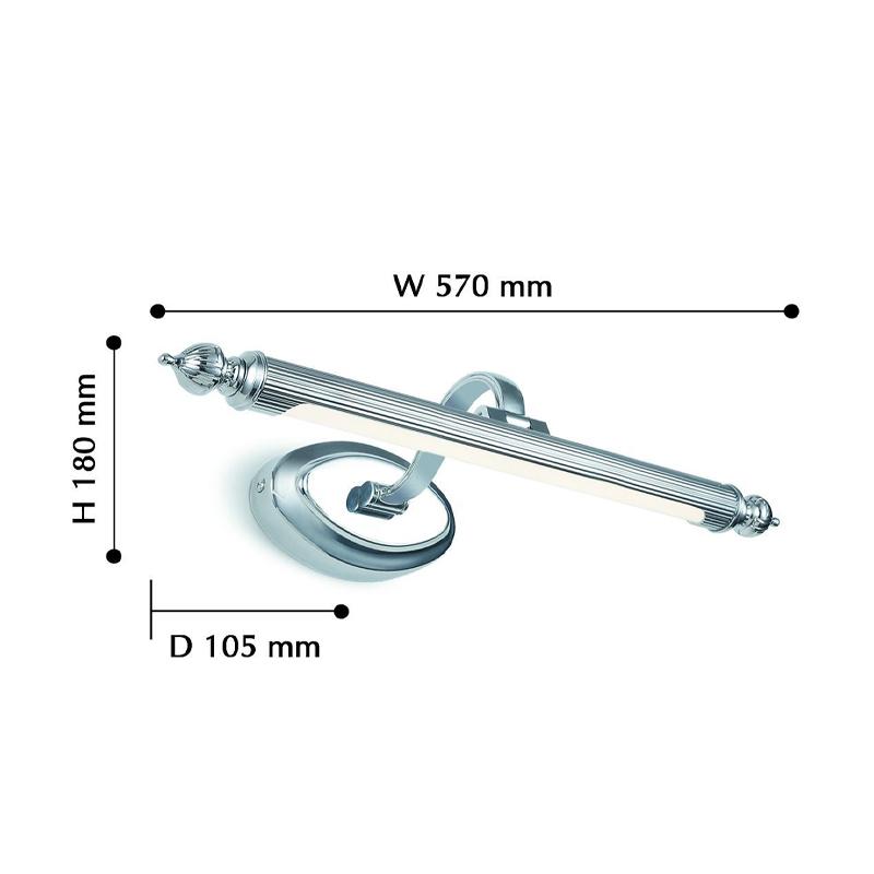 Настенная подсветка в цвете хром Cornice 57 см в Краснодаре