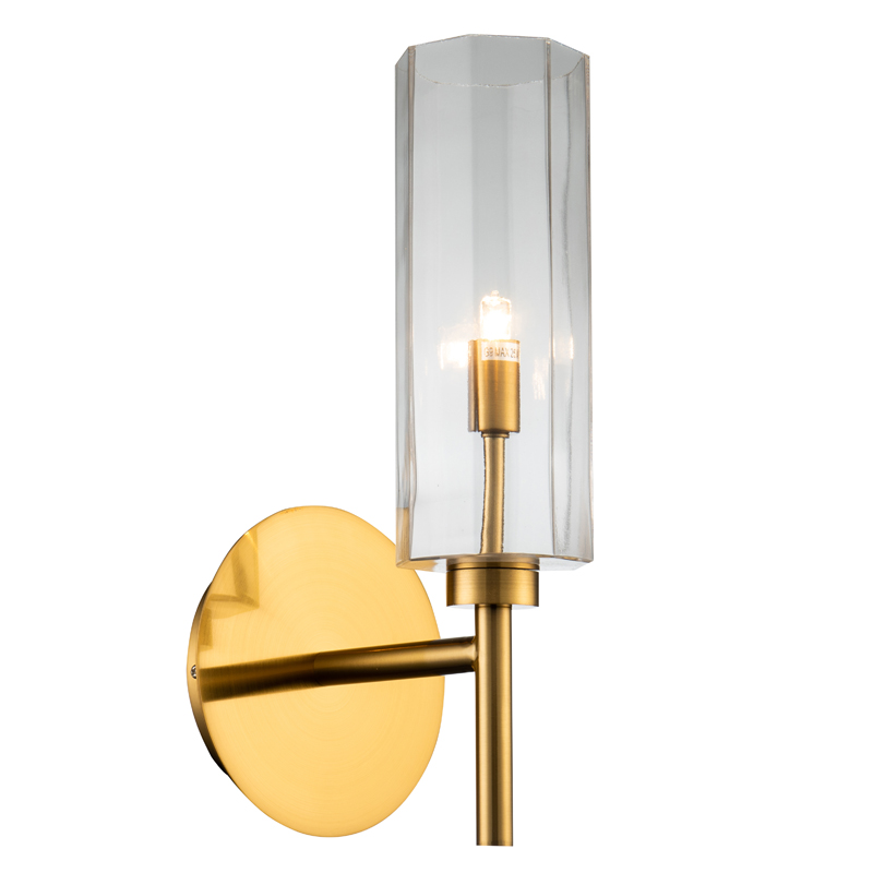 Бра Claudine Sconce Латунь Прозрачный в Краснодаре | Loft Concept 