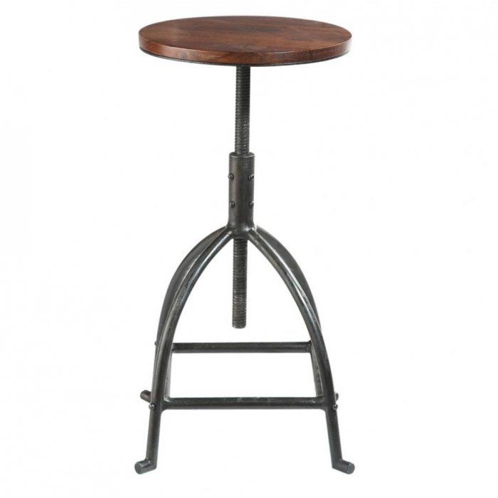 Барный стул Industrial Bar Oak Barstool Сталь Коричневый в Краснодаре | Loft Concept 