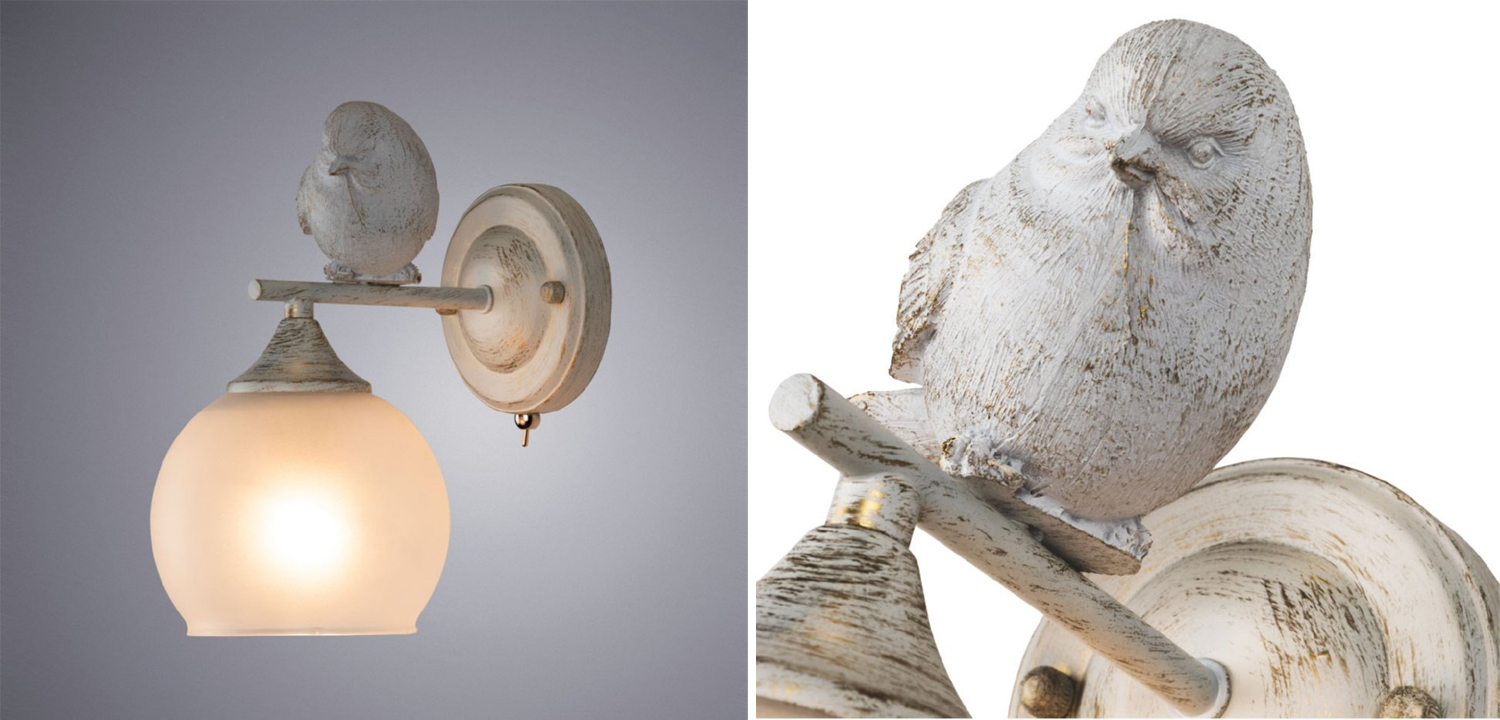 Бра Provence Bird white - фото