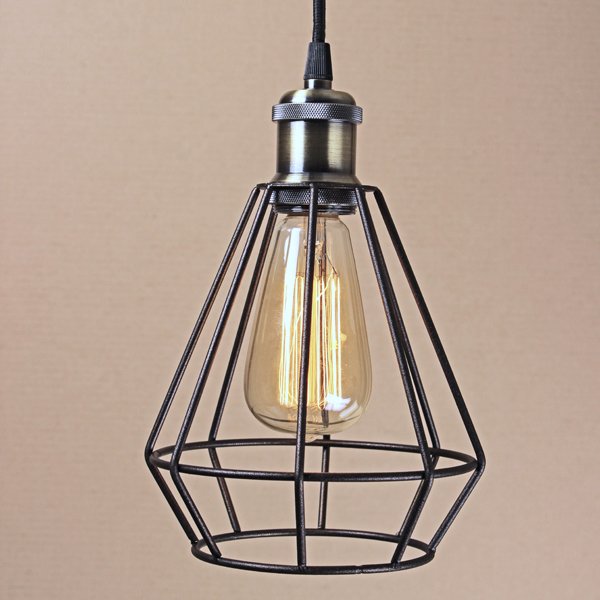 Подвесной светильник Wire Cage Pendant Punch Black Черный в Краснодаре | Loft Concept 