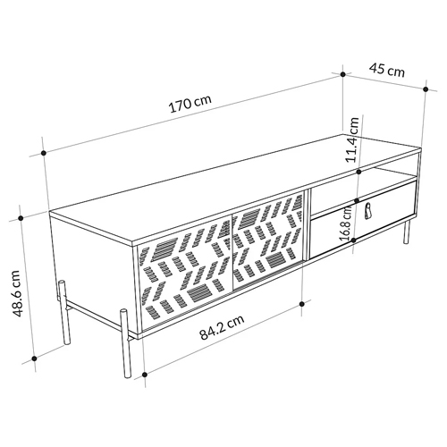 ТВ-тумба с раздвижными дверцами Mallin Metal TV Stand в Краснодаре