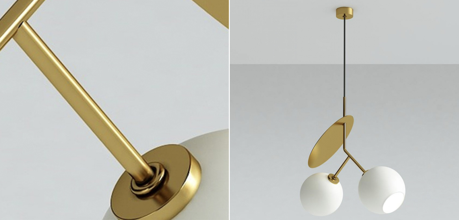 Подвесной светильник Cherry Pendant Double Gold - фото