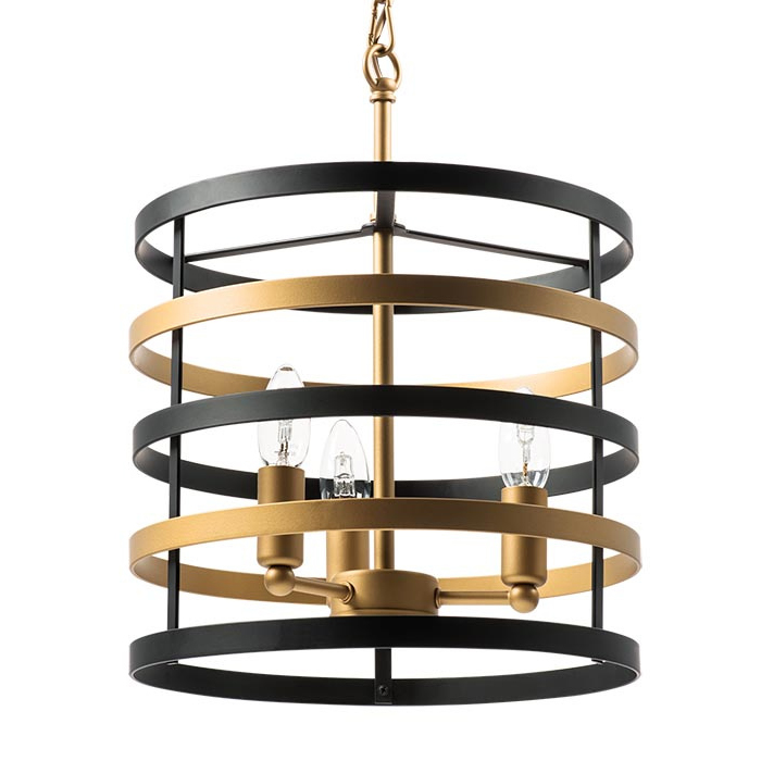 Люстра Gold Stripes Chandelier 3 Черный Золотой в Краснодаре | Loft Concept 