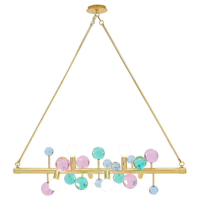 Светильник Jonathan Adler GLOBO SIX-LIGHT LINEAR CHANDELIER Multi Мульти Золотой в Краснодаре | Loft Concept 