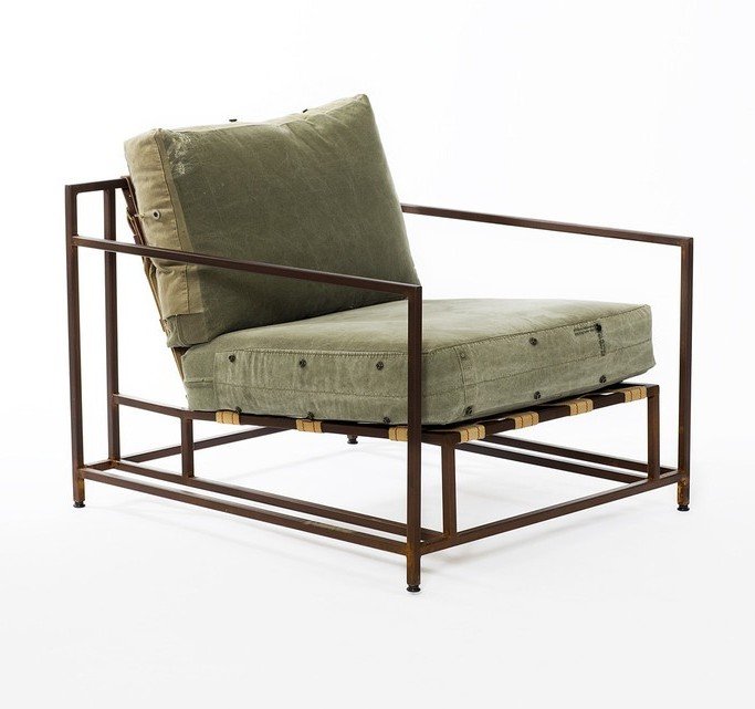 Кресло Inheritance Armchair Olive Military Fabric Оливковый в Краснодаре | Loft Concept 