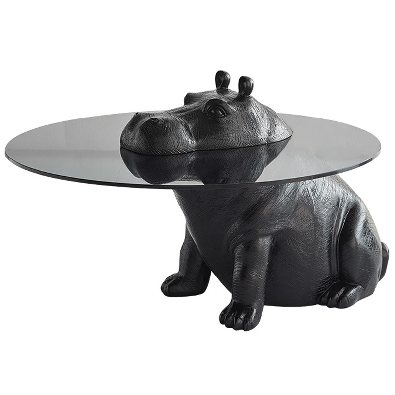 Кофейный Стол Бегемот Hippo Sitting Coffee Table Черный Прозрачный в Краснодаре | Loft Concept 