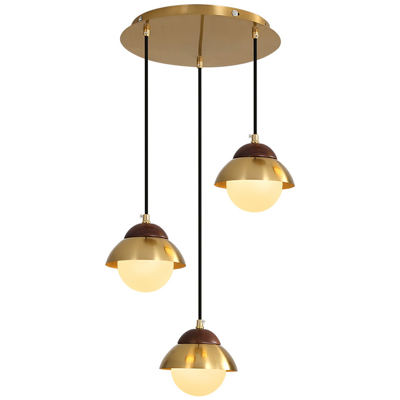 Люстра Roch Wooden Eco Light Chandelier Латунь Коричневый Белый в Краснодаре | Loft Concept 