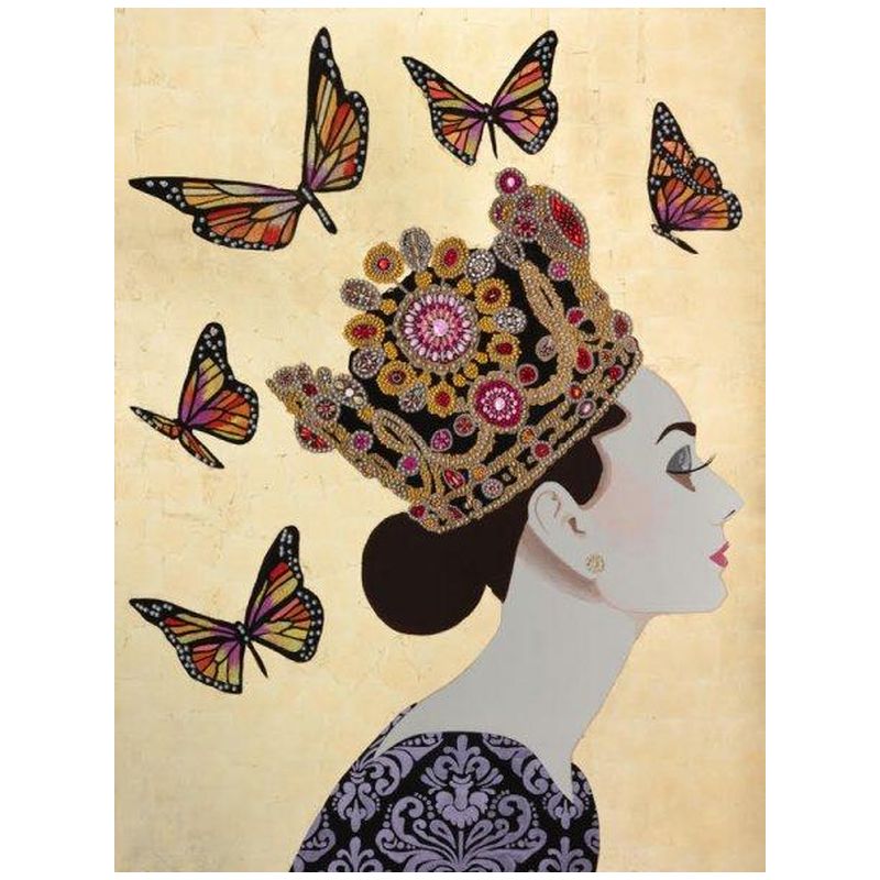 Картина Audrey with Crown and Monarch Butterflies Мульти в Краснодаре | Loft Concept 