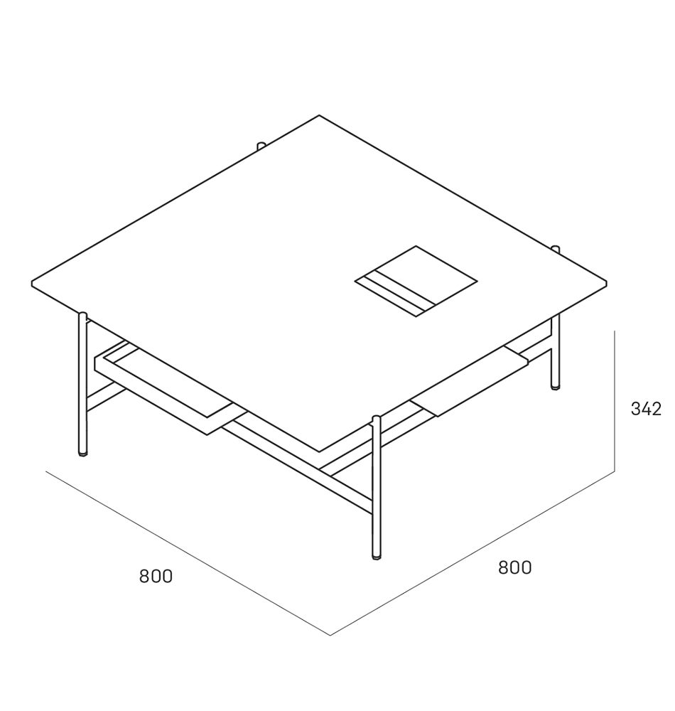 Karat журнальный столик цвета тёмный камень с съемным подносом в Краснодаре