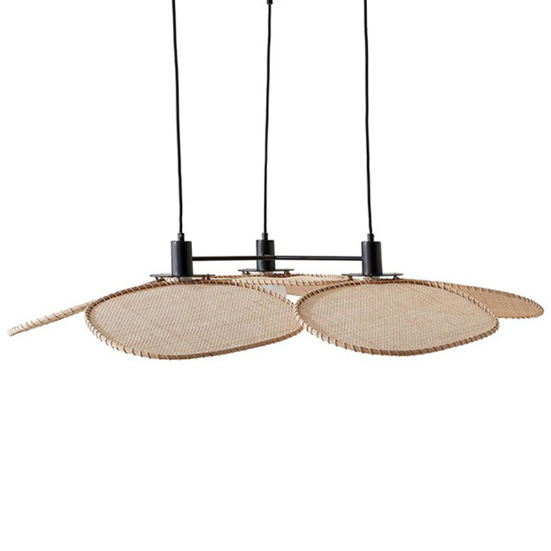 Подвесной светильник Takibi Three Lamp Pendant Бежевый Древесина Черный в Краснодаре | Loft Concept 