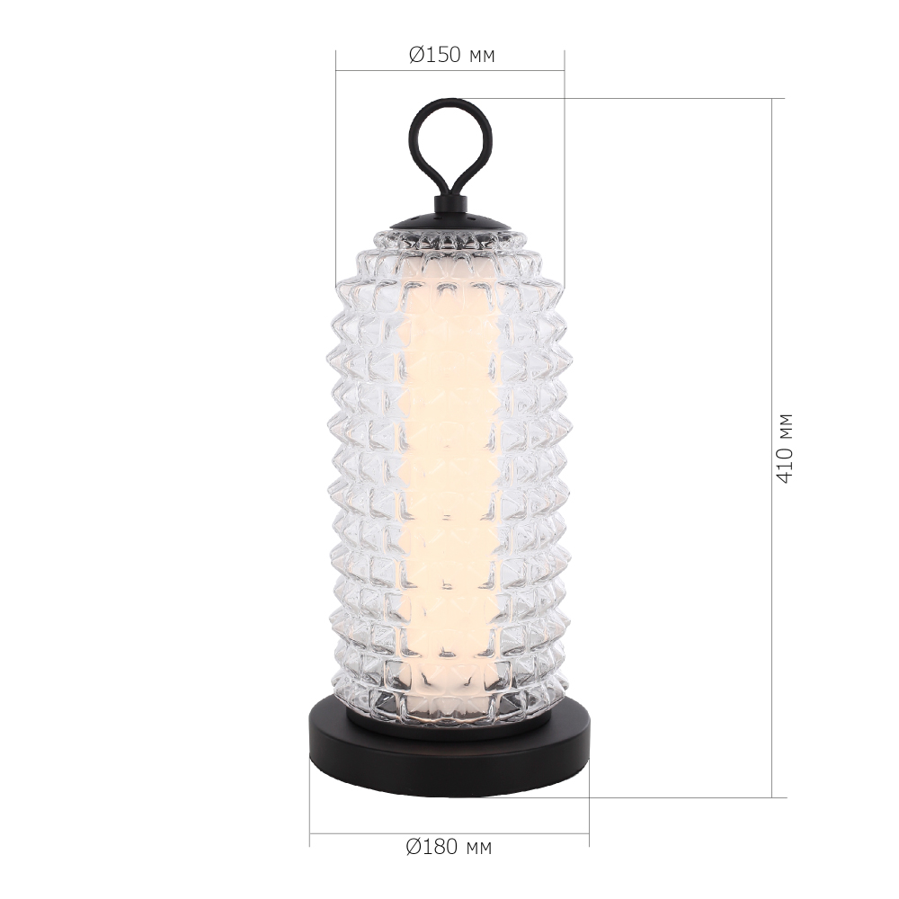 Настольная лампа с прозрачным факутрным стеклянным плафоном Sonora в Краснодаре