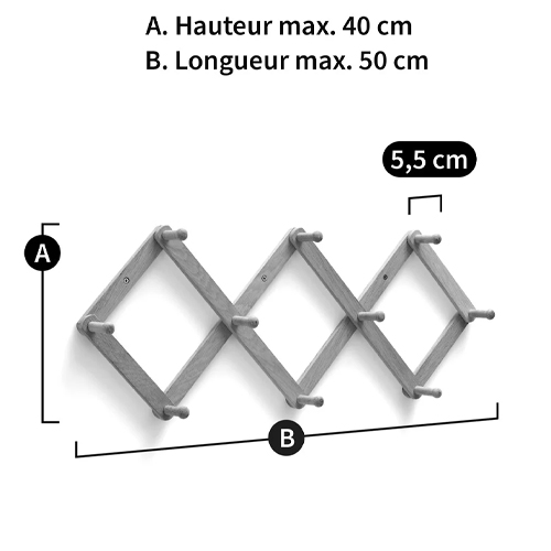 Настенная деревянная раздвижная вешалка Larson Wood Hanger в Краснодаре