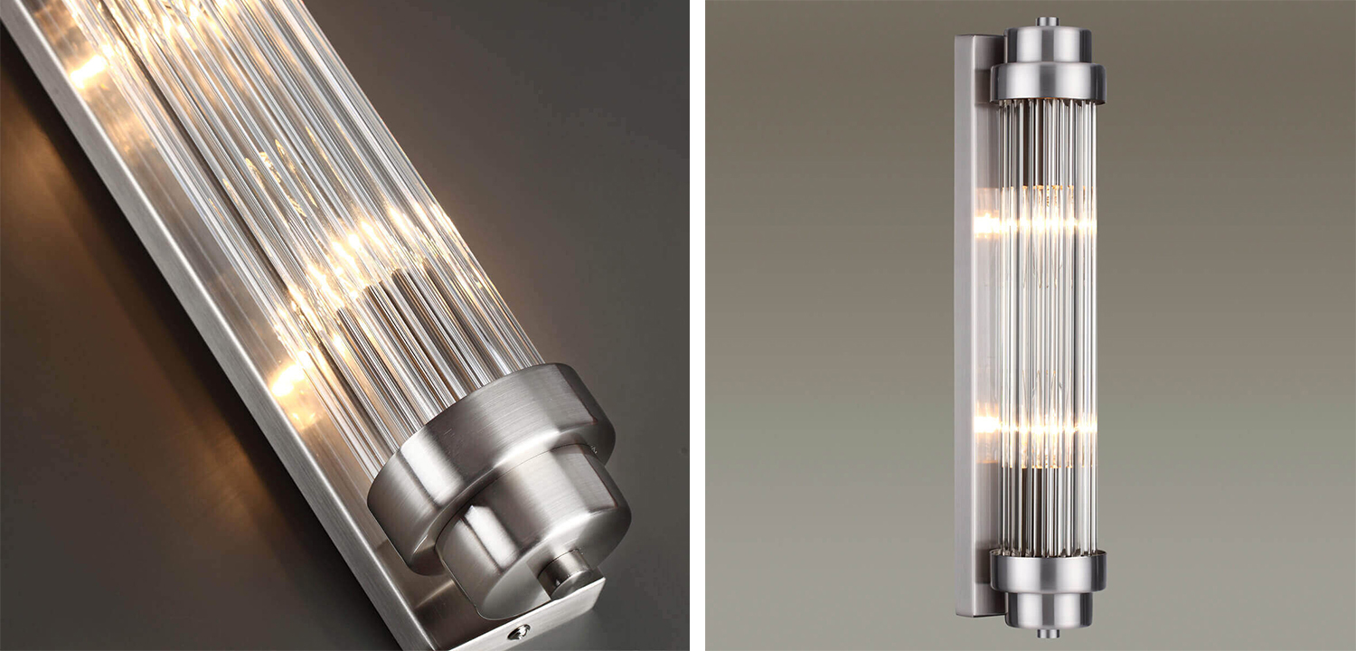 Бра Dirck Glass TUBE Sconce Nickel - фото