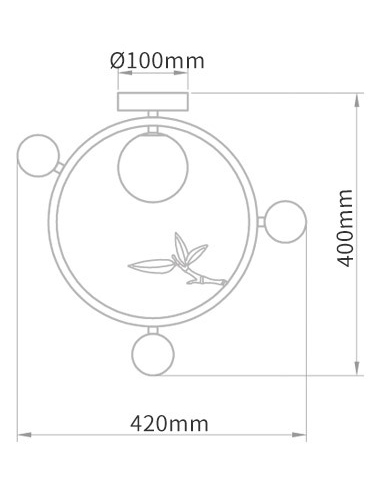 Потолочный светильник Metal Wood Ring Leaf в Краснодаре