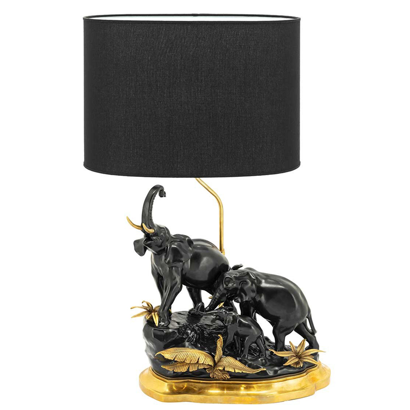 Настольная лампа ABHIKA TABLE LAMP ELEPHANT Черный Золотой в Краснодаре | Loft Concept 