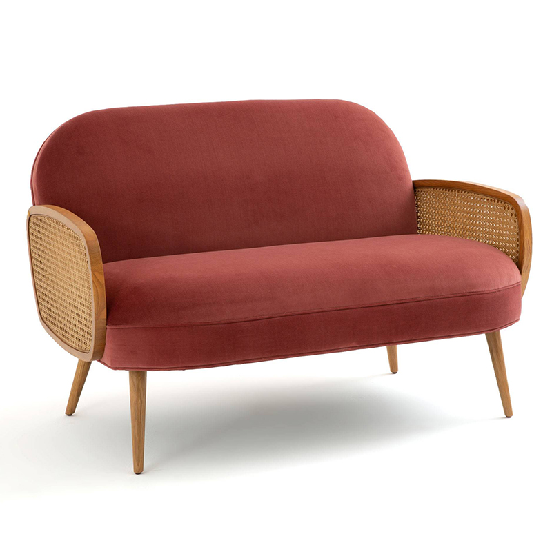 Диван Morten Wicker Crimson Sofa Малиновый Малиновый (Crimson) в Краснодаре | Loft Concept 