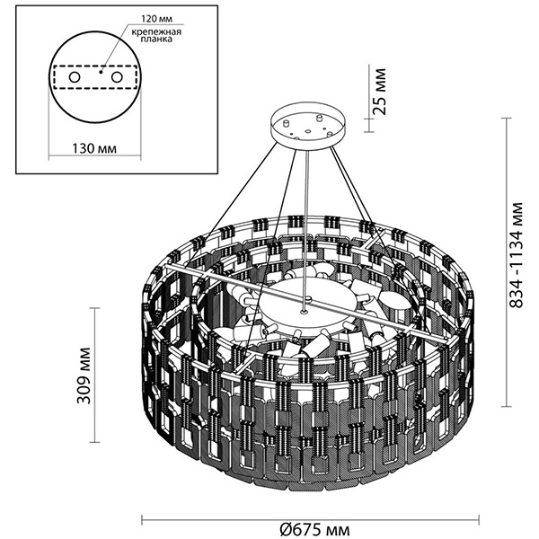 Люстра Ribbed Elements Pendant Round 67 в Краснодаре