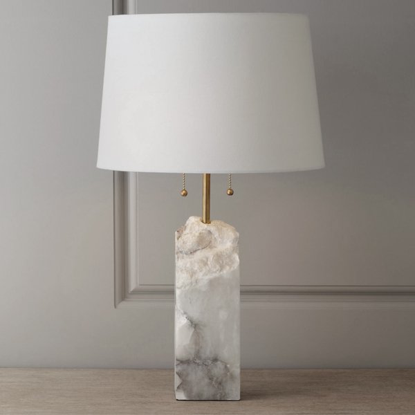 Настольная лампа Regina Andrew Raw Alabaster Lamp Белый Мрамор Bianco в Краснодаре | Loft Concept 