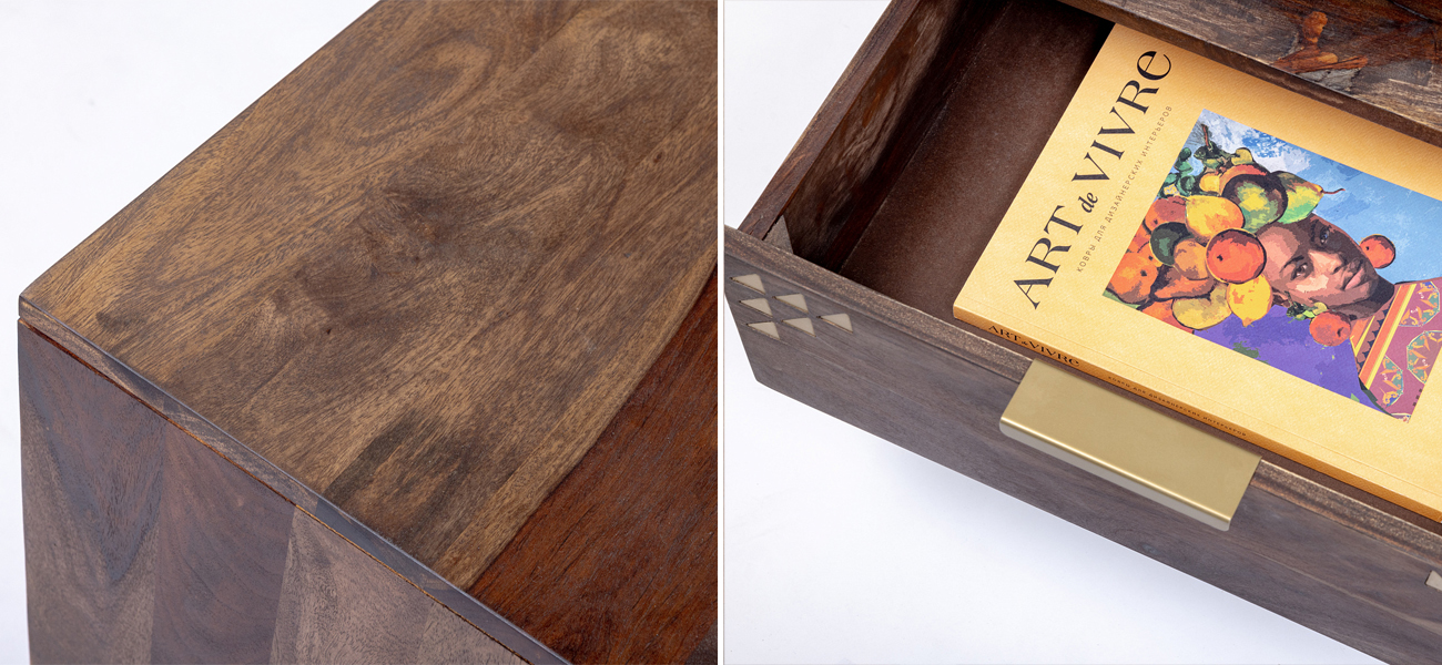 Тумбочка из массива дерева Шишам Indian Rosewood - фото