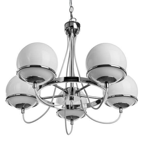 Люстра Melissa Chandelier Chromium 5 Хром Белый в Краснодаре | Loft Concept 