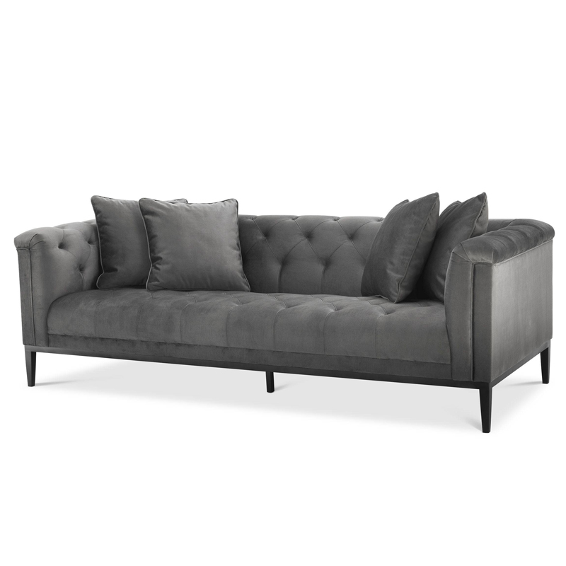 Диван Eichholtz Sofa Cesare Grey Серый Темная бронза в Краснодаре | Loft Concept 