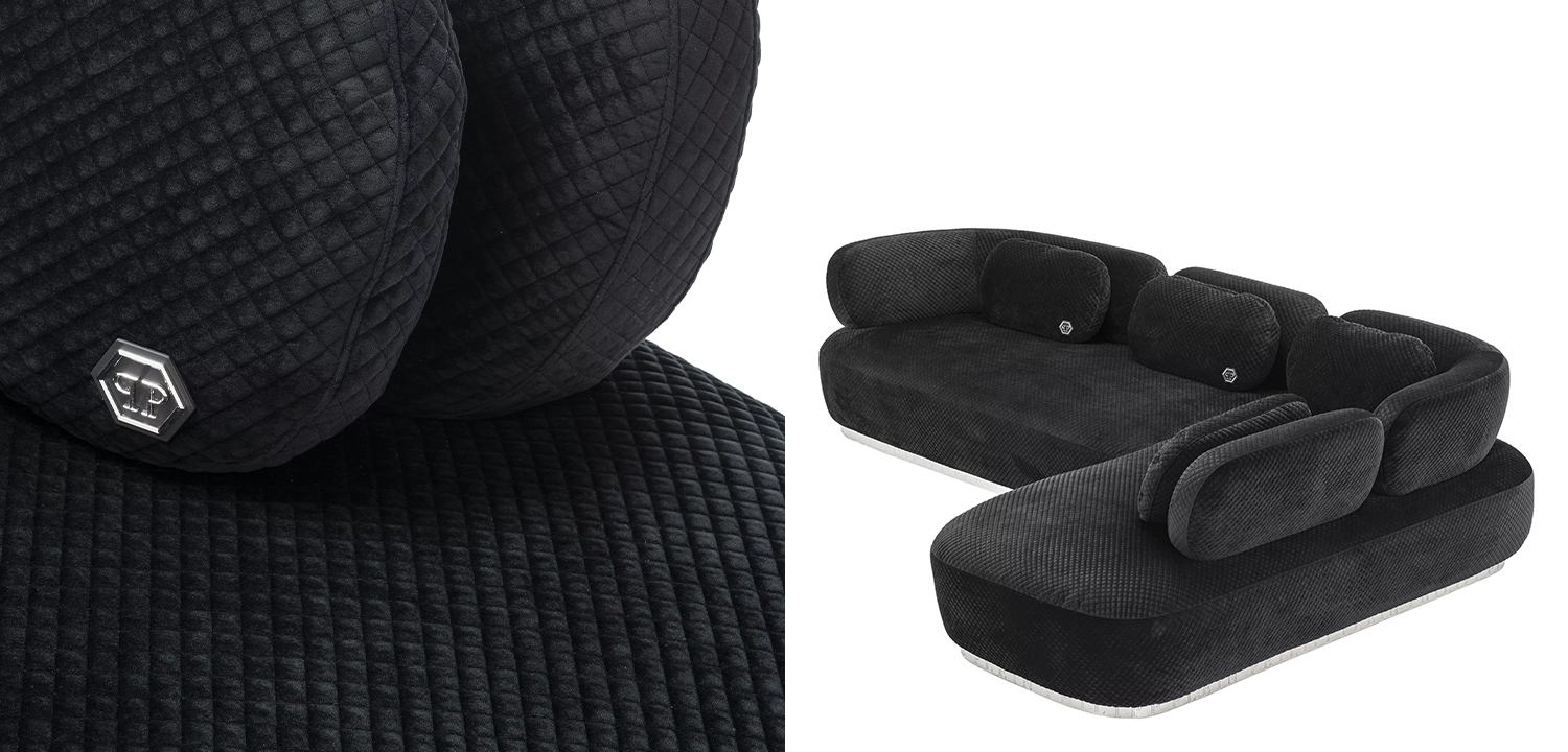 Диван Philipp Plein Sofa Signature Lounge Чёрный - фото №1
