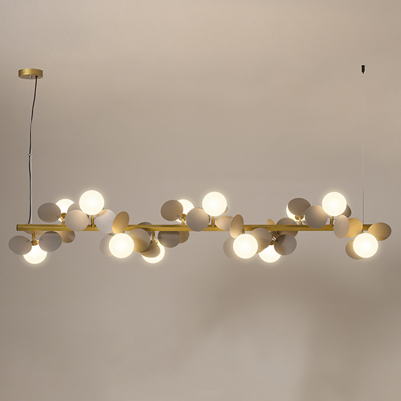 Люстра MATISSE Chandelier Line Золотой Белый Светло-серый в Краснодаре | Loft Concept 