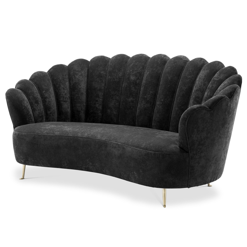 Диван Eichholtz Sofa Messina Black Черный Латунь в Краснодаре | Loft Concept 